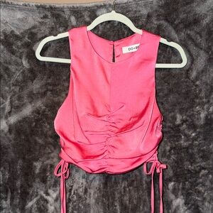 DO+BE Vibrant Pink Ruched Crop Top